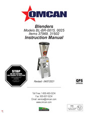 Omcan BL-BR-0015 Instruction Manual