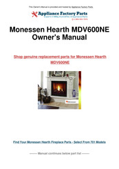 Monessen Hearth MDV600NE Installation And Operating Instructions Manual