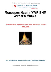 Monessen Hearth VWF18NM Installation And Operating Instructions Manual