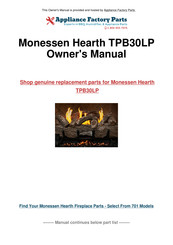 Monessen Hearth TPB24 Installation And Operating Instructions Manual