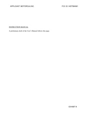Motorola IHDT56HM1 Instruction Manual