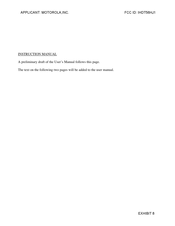 Motorola IHDT56HJ1 Instruction Manual