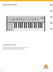 Behringer VOCODER VC340 Quick Start Manual