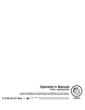Jonsered FT900 Operator's Manual