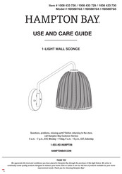 HAMPTON BAY 1008 433 726 Use And Care Manual