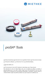 MIETHKE proSA Tools Instructions For Use Manual