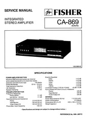 Fisher CA-869 Service Manual