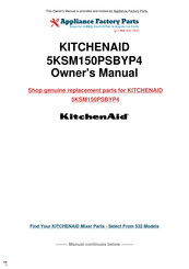 KitchenAid 5KSM150PSBYP4 Instructions Manual