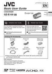 JVC Everio GZ-E100AG Basic User's Manual