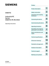 Siemens SIMATIC IPC RS-545A Operating Instructions Manual