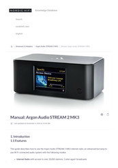 argon audio STREAM 2 MK3 Manual