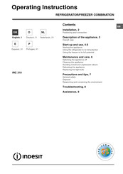 Indesit INC 310 Operating Instructions Manual