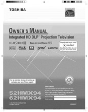 Toshiba TheaterWide 52HMX94 Owner's Manual