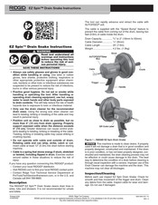 Ridgid EZ Spin Drain Snake Instructions Manual