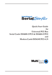 Multitech MultiModem ISI5634UPCI-8 Quick Start Manual