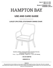 HAMPTON BAY LUXLEY FRS80961-2PK-N Use And Care Manual