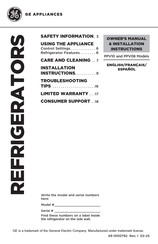 GE PPV10 Owner's Manual & Installation Instructions