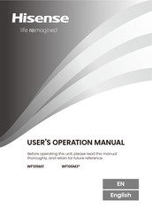Hisense WF105M3 Series User's Operation Manual
