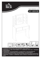 HOMCOM 831-855V90 Assembly Instructions Manual