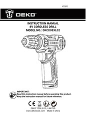 DeKo DKCD08XL02 Instruction Manual