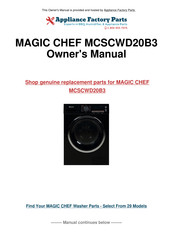 Magic Chef MCSCWD20B3 User Manual