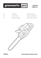 GreenWorks Pro CS80L03 Operator's Manual