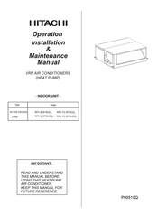 Hitachi RPI-10.0FSN3Q Operation Installation And Maintenance