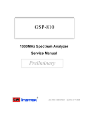 GW Instek GSP-810 Service Manual