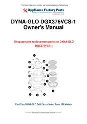 Dyna-Glo DGX376VCS-1 Manual
