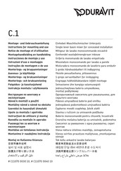 DURAVIT C.1 C11070 0030 10 Instructions For Mounting And Use