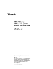 Tektronix MTS4SA MPEG Getting Started Manual