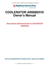 Whirlpool COOLERATOR AR0600XV0 Use And Care Manual