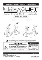 Omega Lift Equipment 33220A Operating Instructions & Parts Manual