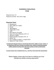 Component Playgrounds PH35 Installation Instructions Manual