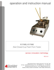 Koehler K17490 Operation And Instruction Manual