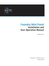 ETC Foundry Mini Panel Installation And Operation Manual