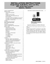 Bryant N80ESU Installation Instructions Manual