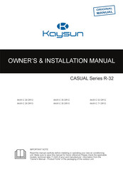 Kaysun CASUAL AKAY-C 26 DR13 Owners & Installation Manual