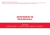 Honda CRF125FB 2025 Owner's Manual