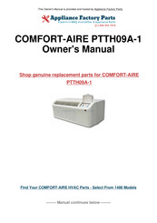 COMFORT-AIRE PTTE09A-1 Owner's Manual