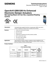 Siemens OpenAir GBB142.1U Technical Instructions