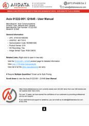 Axis 01222-001 User Manual