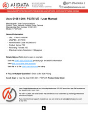 Axis 01061-001 User Manual