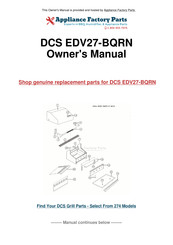 DCS ENDEAVOR EDV27-BQR Use And Care Manual