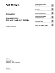 Siemens SINUMERIK ONE MCP 2400.2c Equipment Manual