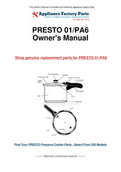 Presto 01/PA6 Operating Instructions And Recipes