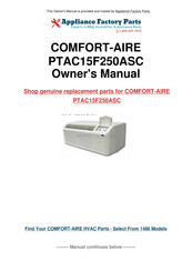 COMFORT-AIRE PTAC12F130A Owner's Manual