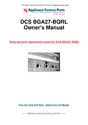 DCS BGA27-BQRL Use And Care Manual