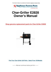 Char-Griller Deluxe Griller 2828 Owner's Manual