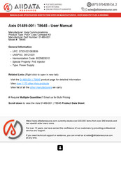 Axis T8640 Installation Manual